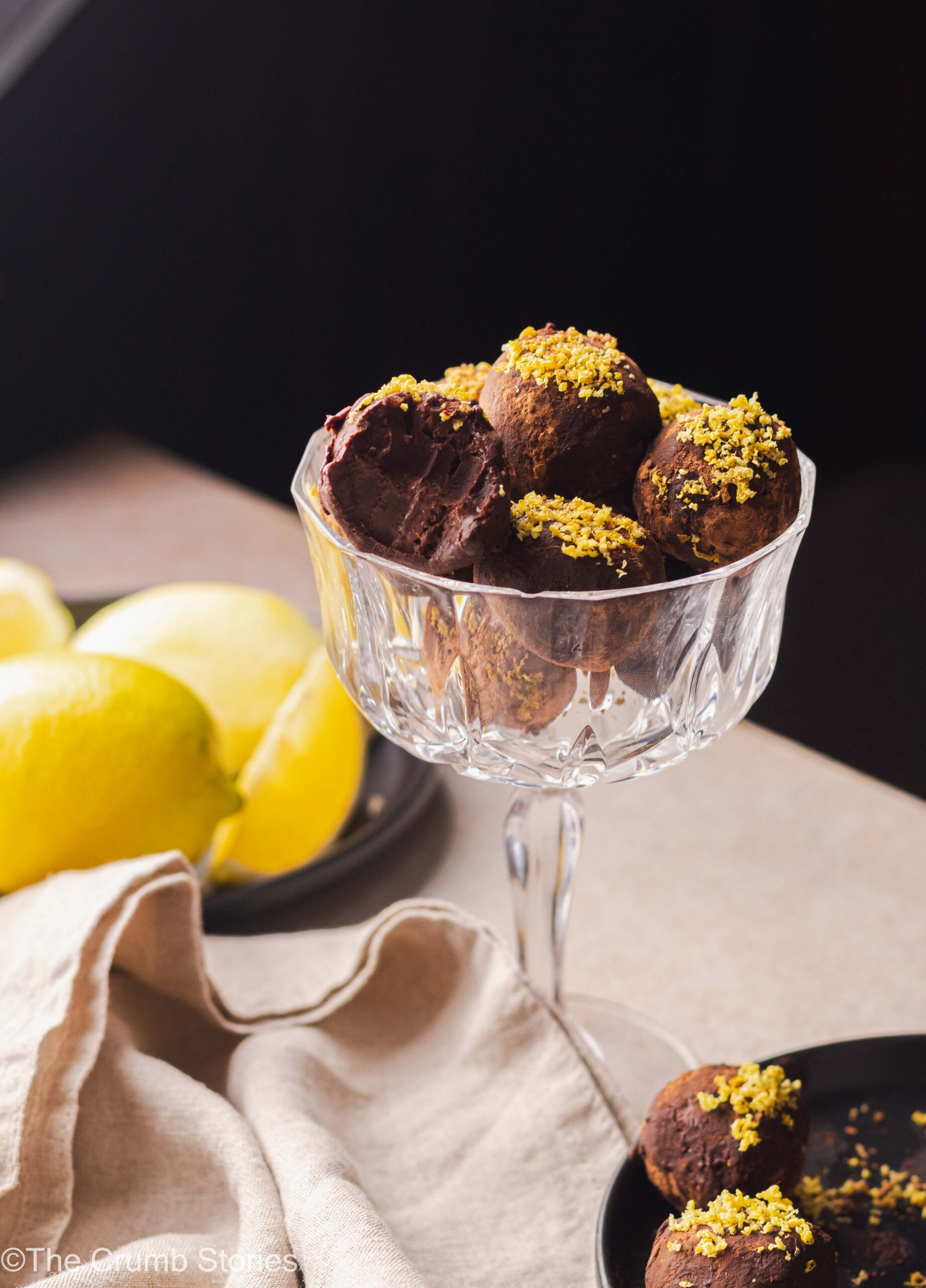 Lemon & Dark Chocolate Truffles | The Crumb Stories